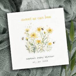 Gult WildblomSöt som Bee Neutralt Baby Shower Pappersservett