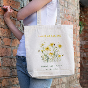 Gult WildblomSöt som Bee Neutralt Baby Shower Tygkasse