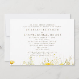 Gult Wildblomsterföräldrar 2 Venue Bröllop II Inbjudningar