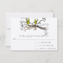 Gult Winged Grått Vintage Love birds Bröllop OSA