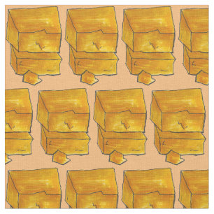 Gult Wisconsin Cheddar Cheeses Fabric Tyg