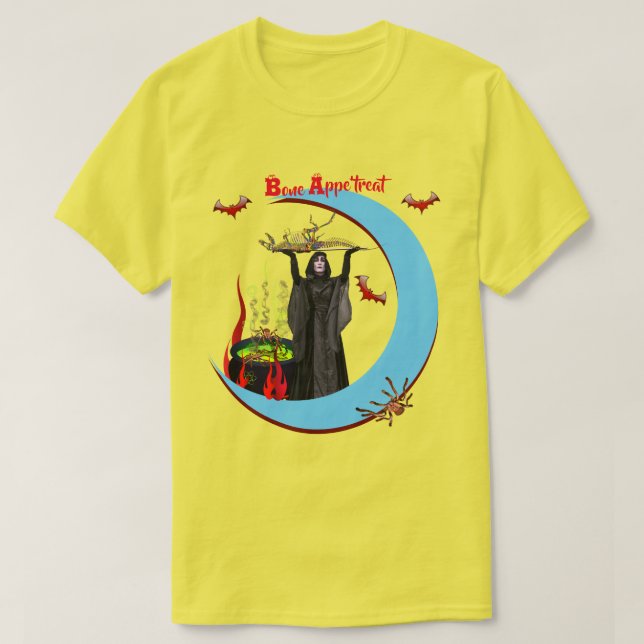 Gult Witch Feast (Unisex) Halloween T-Shirt (Design framsida)