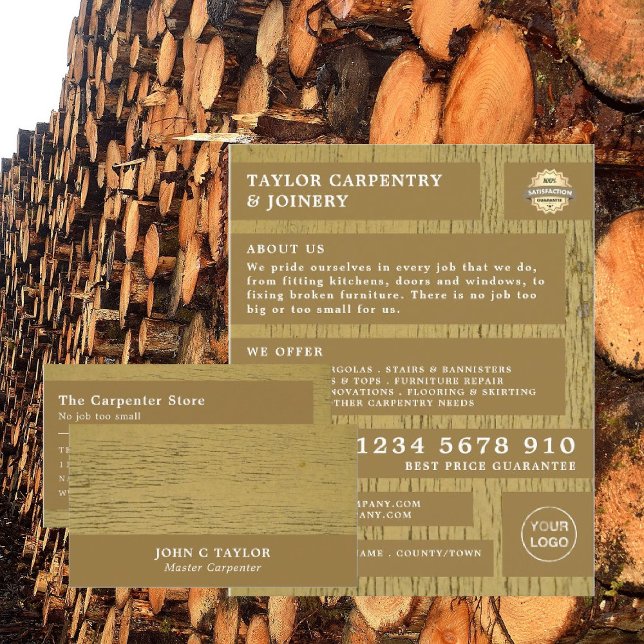 Gult Wood, Carpentry, Carpenter Advertising Flygblad (Skapare uppladdad)