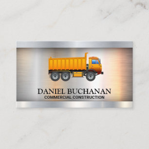Gult Work Lastbil Metallisk Affärskort Visitkort