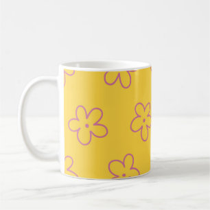 Gult Y2K Wildblomfet Retro Vår Kitchen Kaffemugg