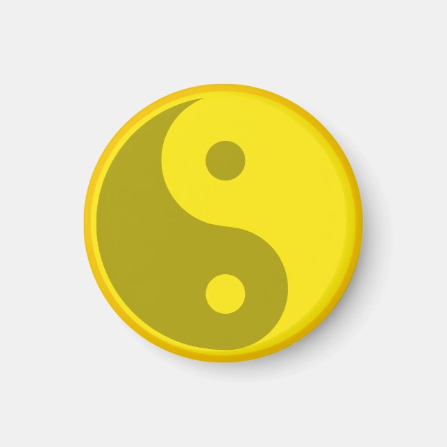 Gult Yin Yang Andlig Energy Balance Symbol Magnet (Framsidan)