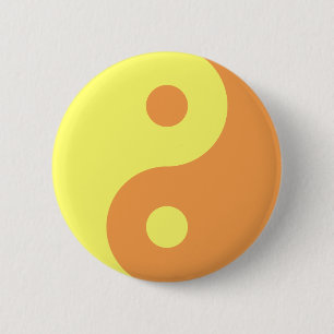 Gult Yin Yang symbol Knapp