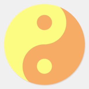 Gult Yin Yang symbol Runt Klistermärke