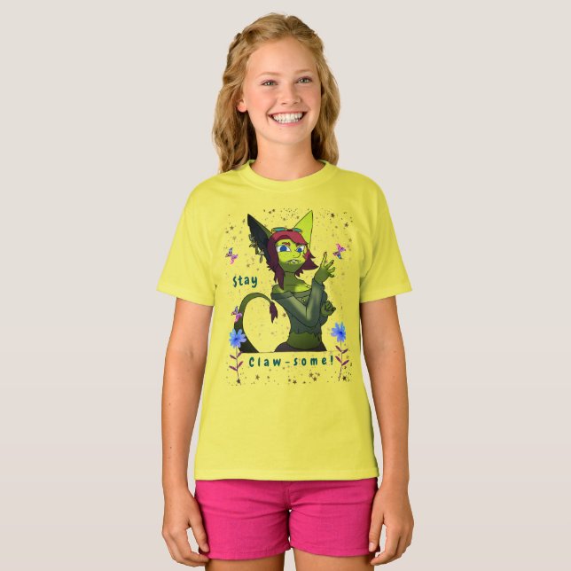 Gult Youth Artsy Butterfly Roligt T-Shirt (Hel framsida)