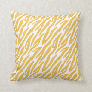 Gult Zebra Decorative Pillow Kudde
