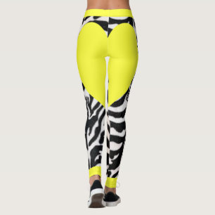 Gult Zebra Leggings
