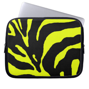 Gult Zebra Rand Animal Print Laptop Fodral