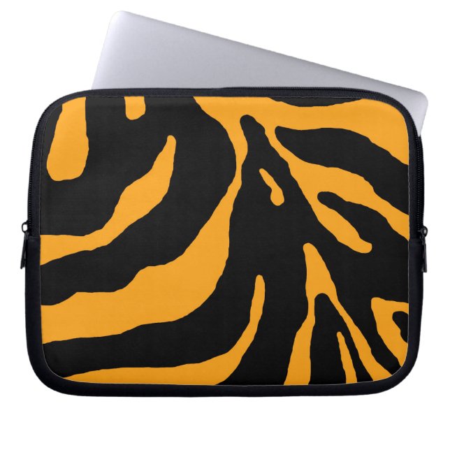 Gult Zebra Rand Animal Print Laptop Sleeve (Framsidan)