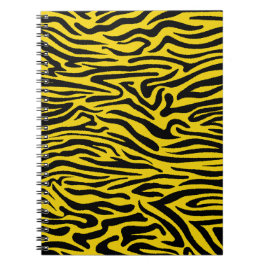 Gult Zebra ränder Preppy Vild Animal Print Anteckningsbok