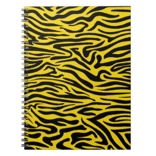 Gult Zebra ränder Preppy Vild Animal Print Anteckningsbok