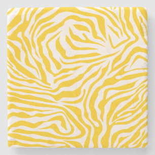 Gult Zebra ränder Preppy Vild Animal Print Stenunderlägg