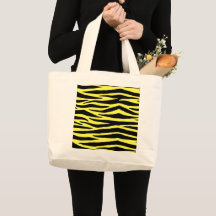 Gult Zebra ränder Tote Bag