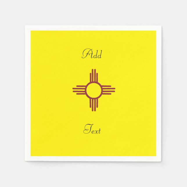 Gult Zia Sol Puro Nuevo Mexiko Pappersservett (Framsidan)