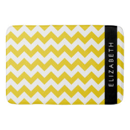 Gult Zigzag, Gult Chevron, ditt namn Badrumsmatta