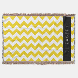 Gult Zigzag, Gult Chevron, ditt namn Filt