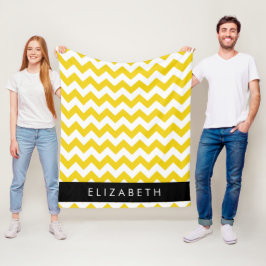 Gult Zigzag, Gult Chevron, ditt namn Fleecefilt