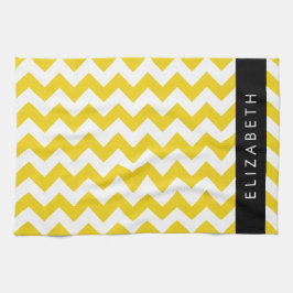 Gult Zigzag, Gult Chevron, ditt namn Kökshandduk