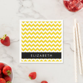 Gult Zigzag, Gult Chevron, ditt namn Pappersservett