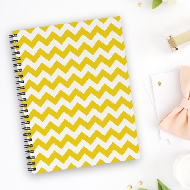 Gult Zigzag, Gult Chevron, Geometric Mönster Anteckningsbok (Skapare uppladdad)