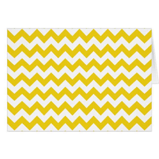 Gult Zigzag, Gult Chevron, Geometric Mönster Hälsningskort (Framsidan Horizontal)