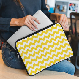 Gult Zigzag, Gult Chevron, Geometric Mönster Laptop Fodral