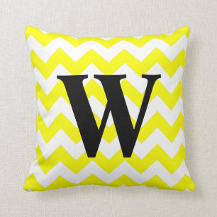 Gult Zigzag Monogram Kudde