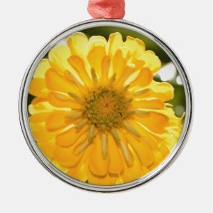 Gult-zink, gult-daisy, gult-blomma julgransprydnad metall