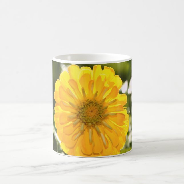 Gult-zink, gult-daisy, gult-blomma kaffemugg (Center)