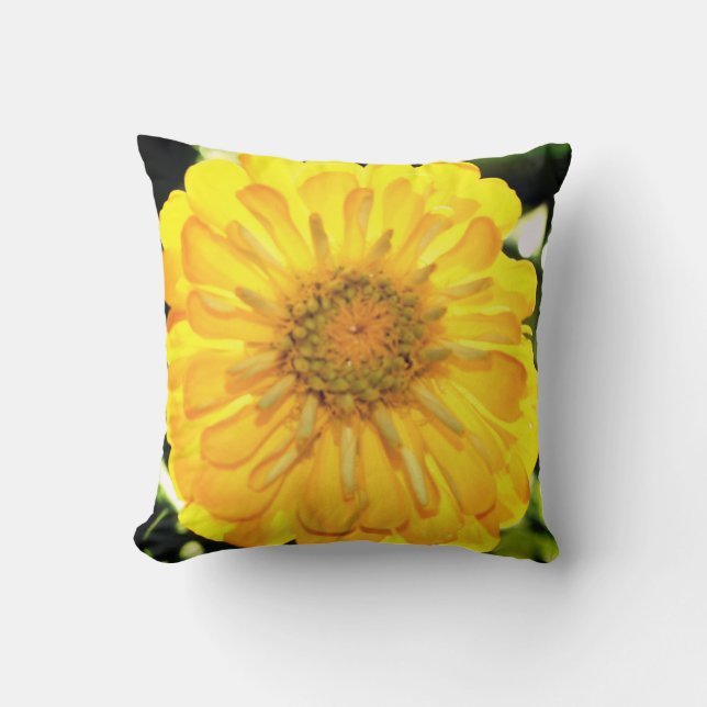 Gult Zinnia Kudde (Framsida)