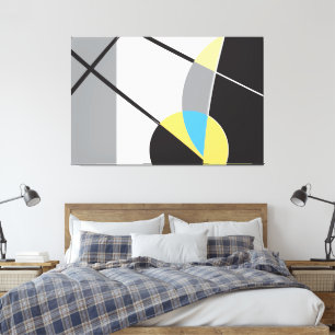 gulten abstrakt Art Modern former svart  Canvastryck