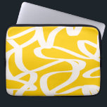 Gulten abstrakt laptop fodral<br><div class="desc">Abstrakt Shapes - Stripe Mönster - gult bakgrund med vitt linjer.</div>