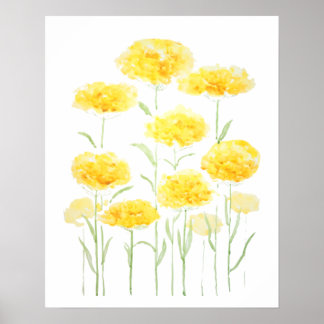 gulten abstrakt, vanliga blommor, vattenfärg 1 poster