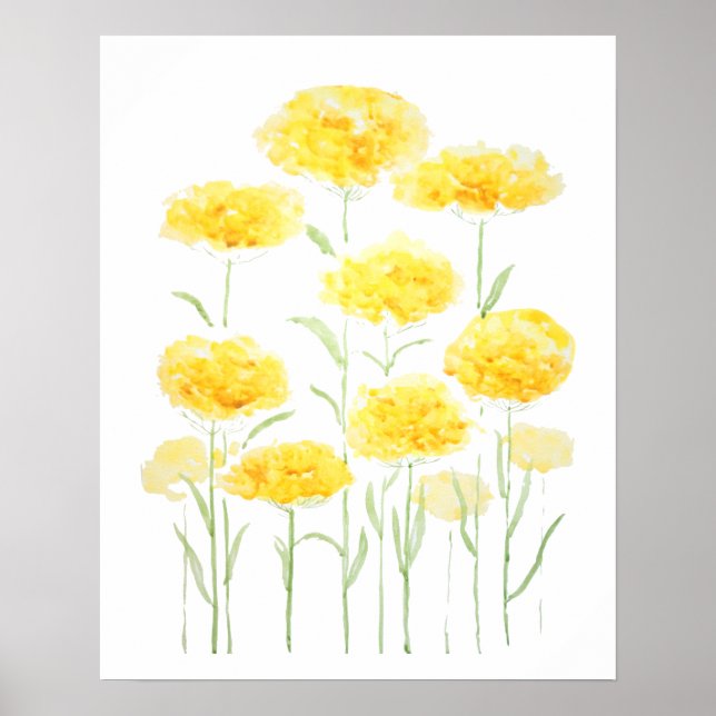 gulten abstrakt, vanliga blommor, vattenfärg 1 poster (Framsidan)