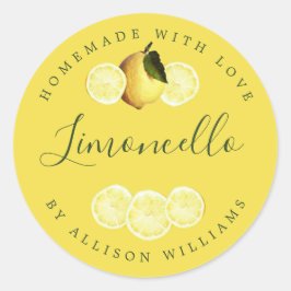 Gulten anpassningsbar Homemade Limoncello Label Runt Klistermärke