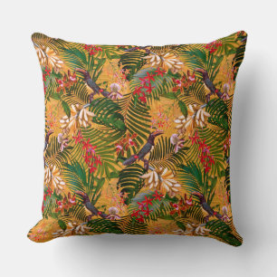 Gulten Antique Toucan Jungle Bird Mönster Kudde