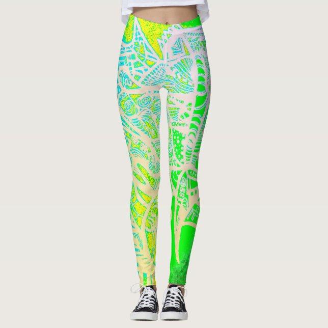 Gulten Artsy Grönt Leggings (Framsida)