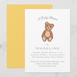 Gulten Baby Shower för klassisk Nalle Inbjudningar