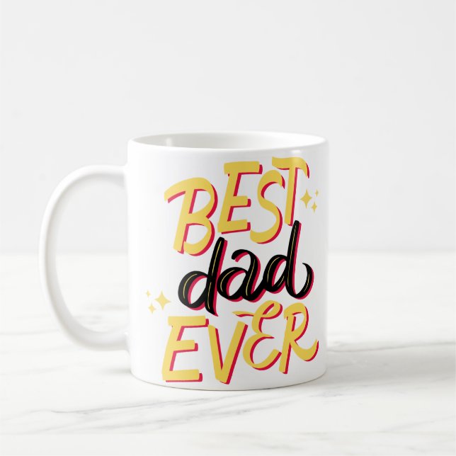 gulten "Bästa Pappa någonsin" illustrerad Fars dag Kaffemugg (Vänster)