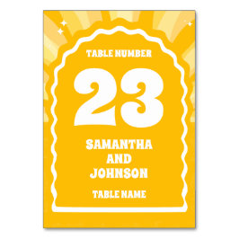 GULTEN BIG Bold Sunshine Vågigt Arch Bröllop Bordsnummer