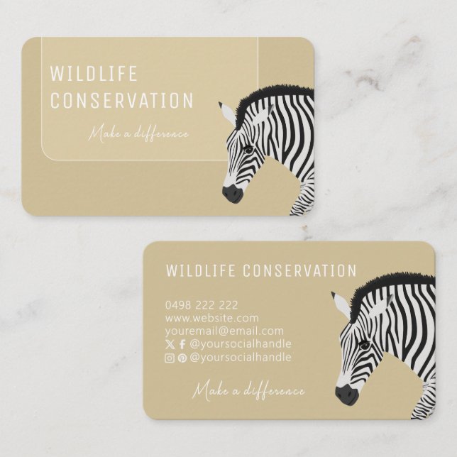 Gulten Black and White Stripe Zebra Visitkort (Fram/baksida)