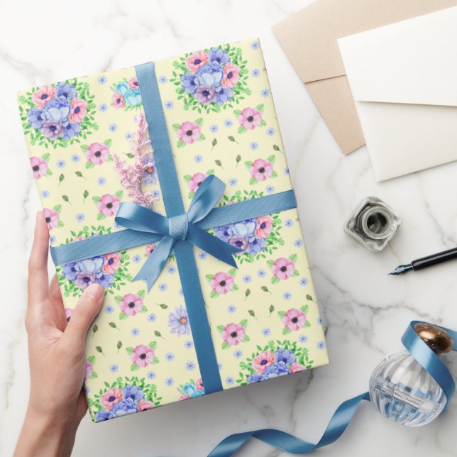 Gulten Blommönster Light för vintage Presentpapper (Gifting)