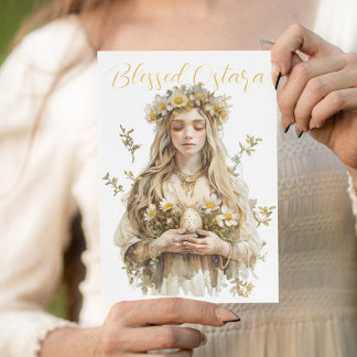 Gulten Blsed Ostara Eostre Vår Equinox Helgkort