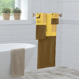Gulten Brown Monogram med stripe Modern Elegant