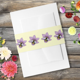 Gulten Bumblebee Lavender Flowers Band För Inbjudningskort