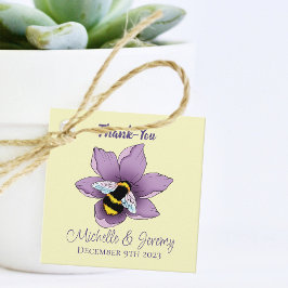 Gulten Bumblebee Lavender Flowers Gåvor Etiketter